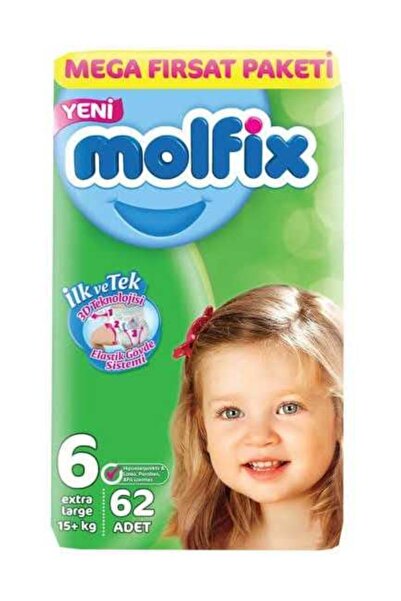 Molfix 6 Numara Extra Large 62'li Bebek Bezi