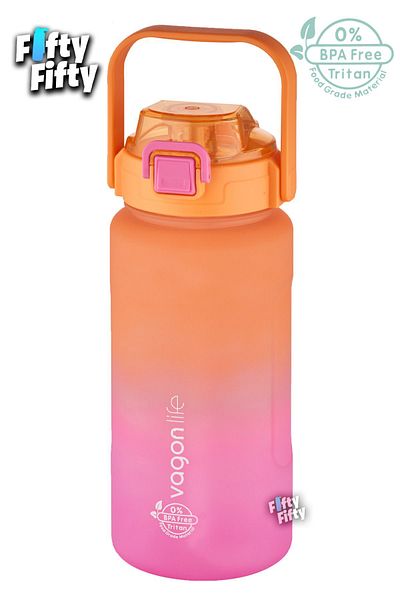 Vagonlife Tritan 1500ml with Strap-Straw/No Straw Dual Color SoftTouch Motivation Flask Exit