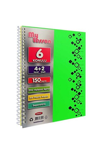 Tokaç U4 4+2 150 Ypr A4 SprBookmark Notebook 4 Plaids 2 Lines