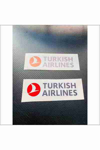 starthediyelik Turkish Airlines Uyumlu Oto Sticker 16 X 5,5 Cm 2 Li
