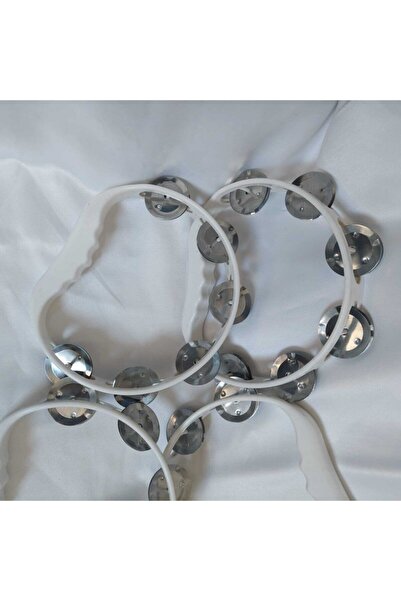 Aker Hediyelik Beyaz Tef Plastik Def Zilli Tef Kına Düğün Nikah Söz Nişan Isteme Tefleri 30 Adet