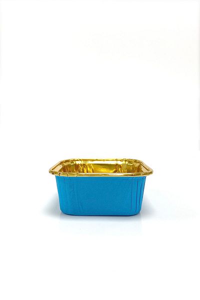 Trend Hediye Sepeti 25-Piece Blue Gold Muffin Cake Set - Dessert Bowl and Airfryer Compatible