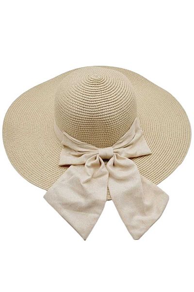 Mood Agenda Maxi Size Bow Detailed Women's Straw Hat