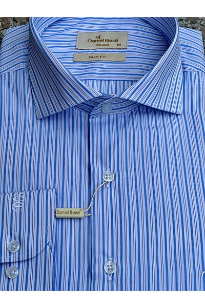 Daniel Bessi Classic Men's Shirt - Long Sleeve, Slim Fit, 100% Cotton