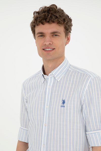 U.S. Polo Assn. Ανδρικό αθλητικό πουκάμισο POLO - κανονική εφαρμογή, Mamba 003 ανοιχτό μπλε