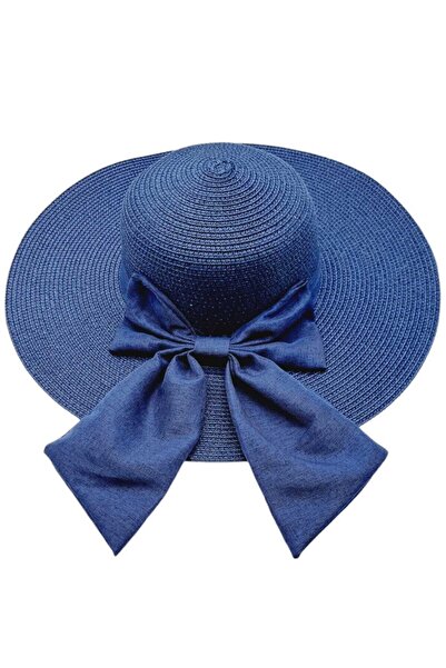 Mood Agenda قبعة نسائية من القش بفيونكة كبيرة الحجم