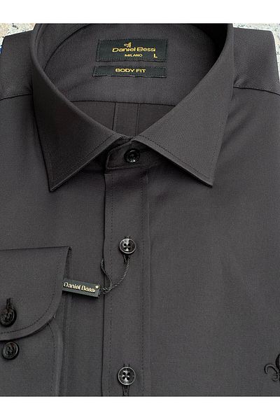 Daniel Bessi Men's Extra Slim Fit Cotton Satin Fabric - Small Shirt Collar Shirt
