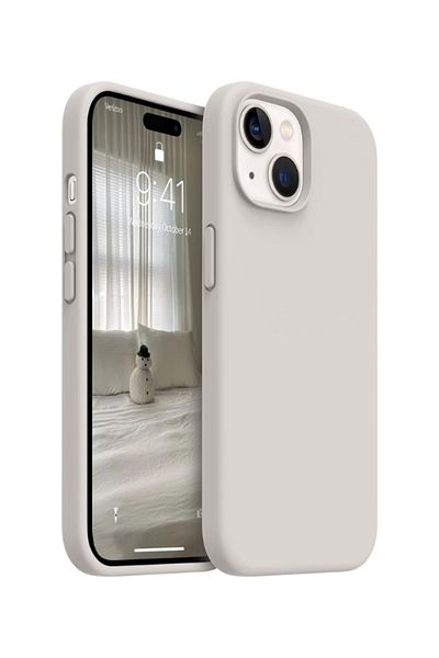 KVK PRİVACY Case for iPhone 15 Velvet Launch Soft Soft Liquid Silicone Camera Protect Cover Stone