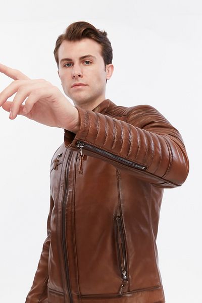 CE-YIL DERİ ÜRÜNLERİ Genuine Leather Sports Coat