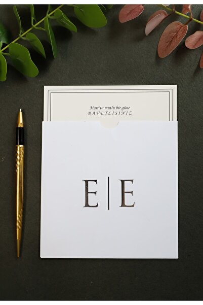 Pixel Davetiye Beyaz - 2025 Yeni Model- 100 Adet - Düğün - Nişan - Kına Davet...