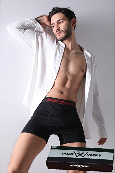 jack wolf 5 li premium pamuklu esnek erkek boxer