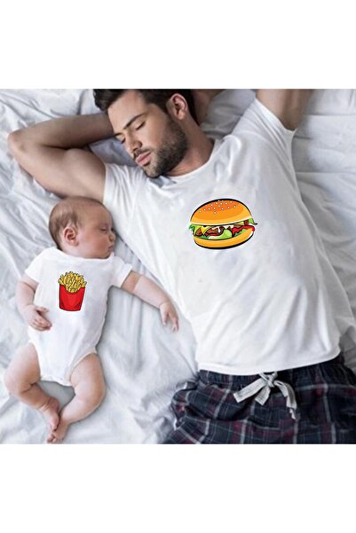 venüsdijital Tricou pentru bebeluși cu model de cartofi Hamburger - Body (1 b...