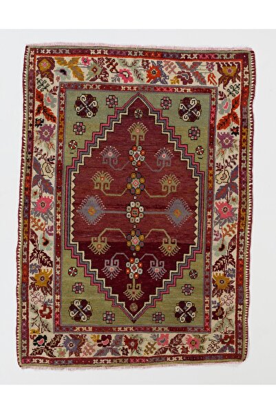 Tekin 112x155 cm Fantastik Eski Türk Köy Halısı, Eşsiz El Dokuması Küçük Halı