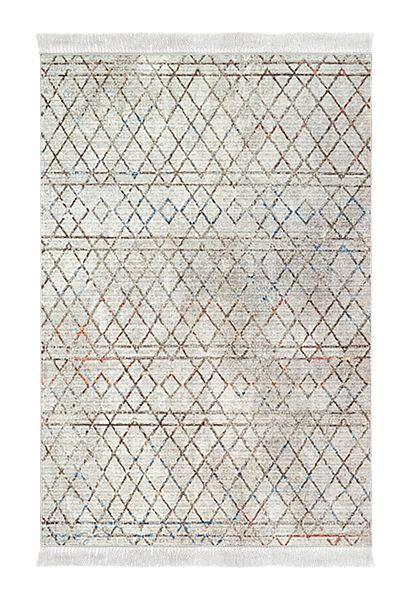 Dekoreko Ψηφιακό σετ πατάκι μπάνιου 2 τεμαχίων Star Leather Αντιολισθητική βάση με κρόσσια Nordic Malu Beige