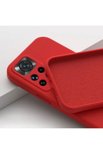 KVK PRİVACY حافظة لهاتف Xiaomi Redmi Note 11 Pro/12 Pro 4G محمية بالكاميرا من الداخل مخملية ناعمة الملمس باللون الأحمر