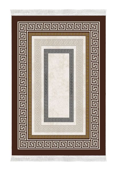 Dekoreko Digital 2-Piece Bath Mat Set Star Leather Non-Slip Base Fringed Modern Esmee Gold
