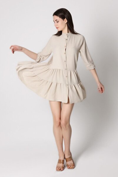 AVVER Γυναικείο Μίνι Φόρεμα με κουμπιά μπροστά