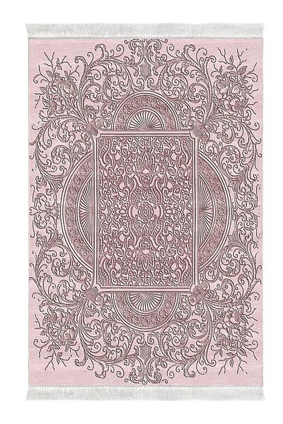Dekoreko Digital 2-Piece Bath Mat Set Trend Felt Non-Slip Base Fringed Modern Katrina Powder