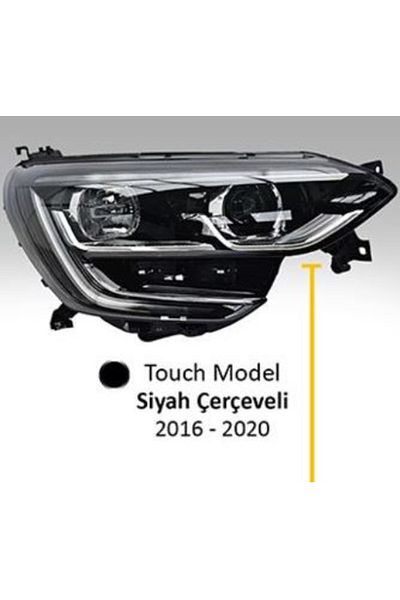 AYFAR RENAULT MEGANE IV 2017 - HEADLIGHT TOUCH MODEL BLACK WITH FRAME MOTOR (LED+BALLAST)260601571R GOLD