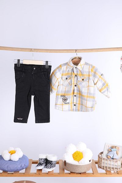 Babyhola Wool Fleece Jacket Trousers Men's Set 2 Pieces 12592