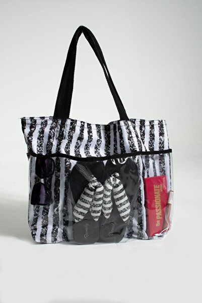 Bermody Μαύρη αδιάβροχη τσάντα θαλάσσης με μαλακές λαβές πολλαπλών τσέπης