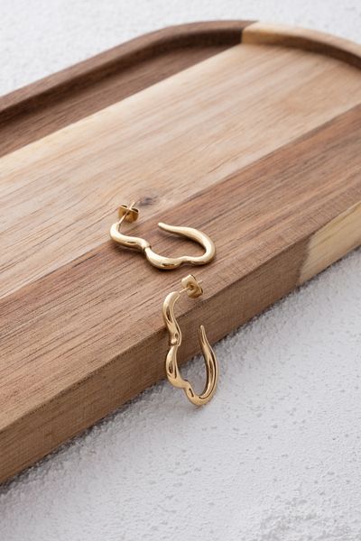 ByFlorya Jewelry 2.6cm Stained Anti-Tarnish Steel Cloud Earrings Pipe for Daily Use