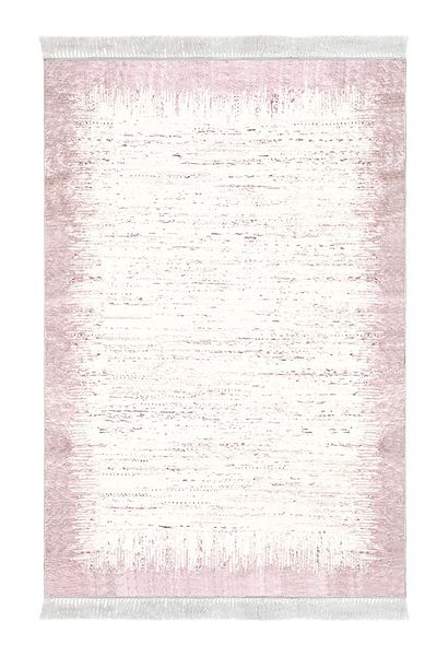 Dekoreko Ψηφιακό Σετ Χαλάκι Μπάνιου 2 τεμαχίων Star Leather Αντιολισθητική Βάση με Κρόσια Μοντέρνα Evelina Powder