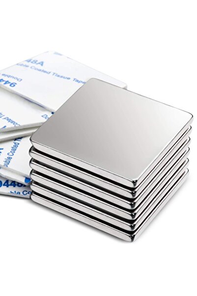 EXİZ TİCARET مغناطيس نيوديميوم 5 قطع 20x20x2 ملم مربع قوي - مغناطيس N35