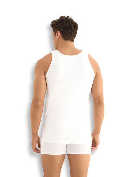 MYS GRUP TEKSTİL JİBER 3-pack Ανδρικό λευκό βαμβακερό εσώρουχο - 100% χτενισμένο βαμβάκι / 101
