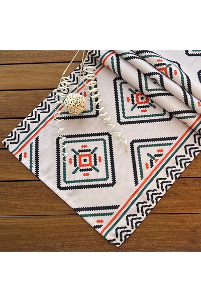 desen izmir New Season - Ikat Patterned Square Toe Runner Cover