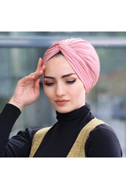 Sahra Şal Dünyası Kadın Pudra Sara Simli Düğüm Bone