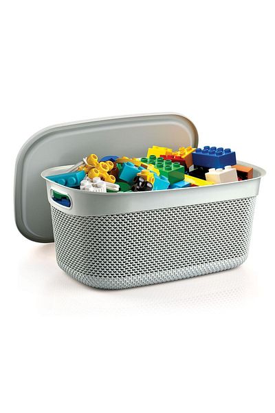 Melkan Home 9 Liter Toy Basket with Lid and Storage Box
