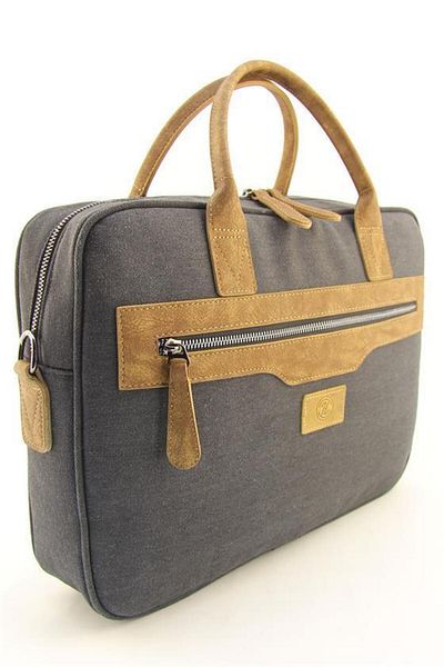 QUB CLUB Unisex Black Canvas Waterproof 15.6 Inch Computer Laptop Briefcase (WITH HANDBAG GIFT)
