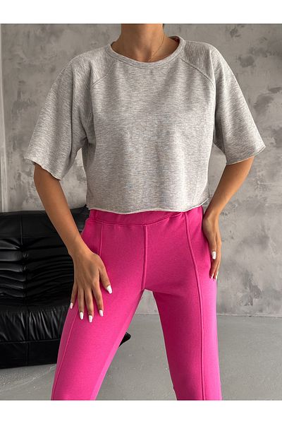Look Forward Women's Oversize Sweat - Backless, Filthy Stitching, Short Sleeve