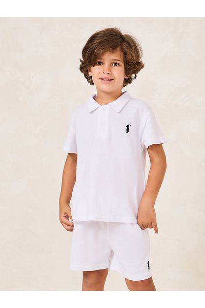 Styli Toddler Boys Embroidery Polo Tee & Short Set