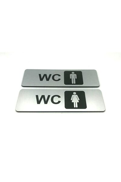 SE-Dizayn Wc Tuvalet Tabelası Erkek Kadın 6 Cm X 20 Cm Kapı Yönlendirme Levhası Büyük Boy
