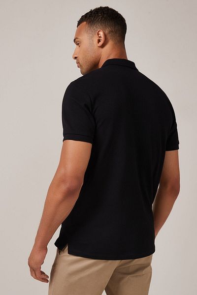 Mad&Calf Pánské triko Pique s texturou Polo Neck – Regular Fit