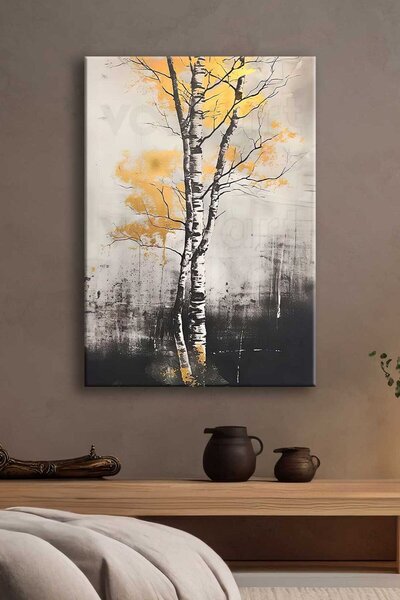Voovart Soyut Ağaç Manzara Dekoratif Kanvas Tablo - VOOV2665