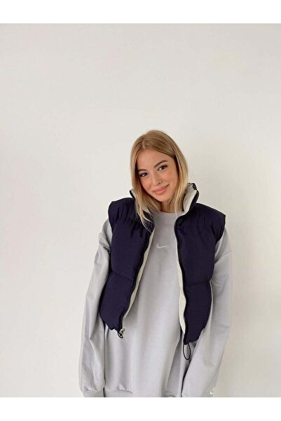 Mekafashion Çift Taraflı Şişme Yelek 9074 LACİVERT