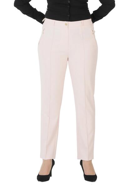 FİERTE Fierte Kadın Büyük Beden Pantolon Nvr2121 Kumaş Normal Bel Dar Paça Bi...