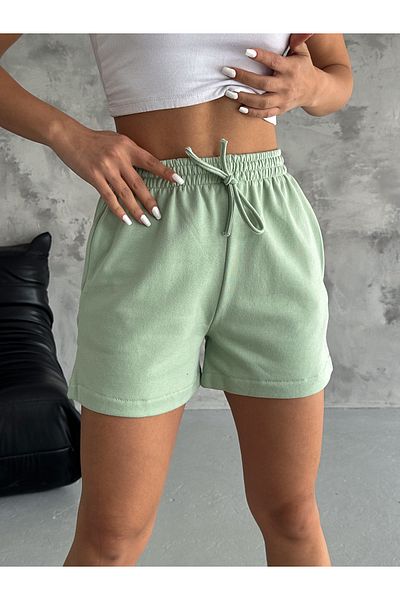 Look Forward pantaloni scurti de buzunar cu șnur elastic în talie mentă pentru femei