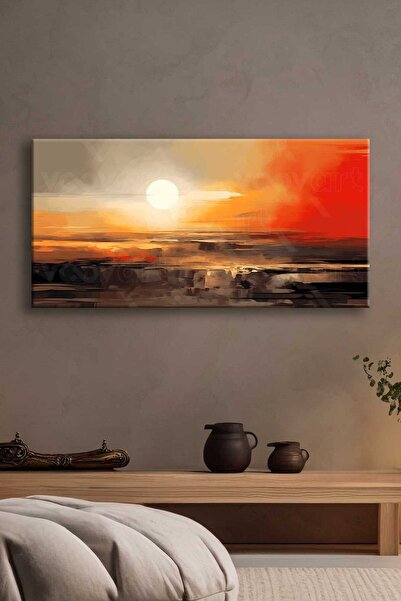 Voovart Soyut Gün Batımı Dekoratif Kanvas Tablo -VOOV2655
