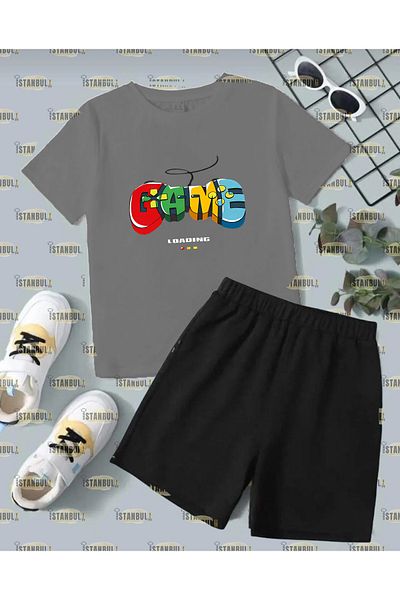 aynewmoda Σετ αθλητικής φόρμας T-shirt και σορτς - εμπριμέ