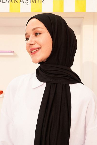 Modakaşmir Black Combed Shawl