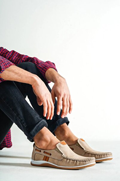 Deripabuc Γνήσιο δέρμα Μπεζ Nubuck Ανδρικά δερμάτινα casual παπούτσια Mrd15-3004