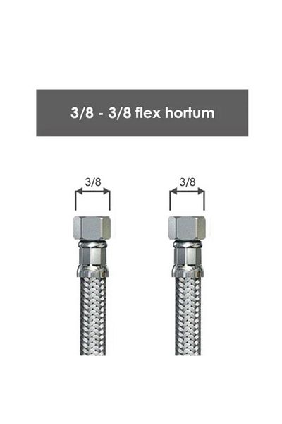 Eray 3/8-3/8 50 cm Steel Flex Connection Hose - 1 Piece