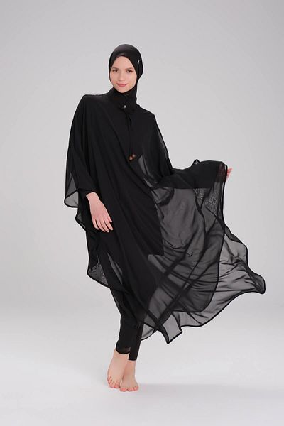 Haşema Pareo lung negru - Model 4093