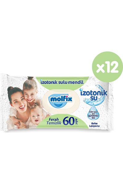 Molfix Isotonic Wet Wipes Fresh Cleaning 60 Count 12*60 720 Sheets