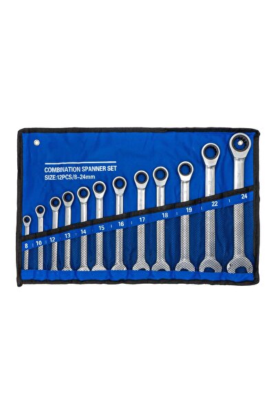 Titi 6193 Cırcır Kombine Anahtar Takımı 8-24mm 12 Parça (Bez Çantalı)
