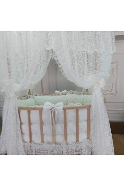 babyen1 Çatılı,perdeli Beşik Ve Pufidik Dolgulu Uyku Seti